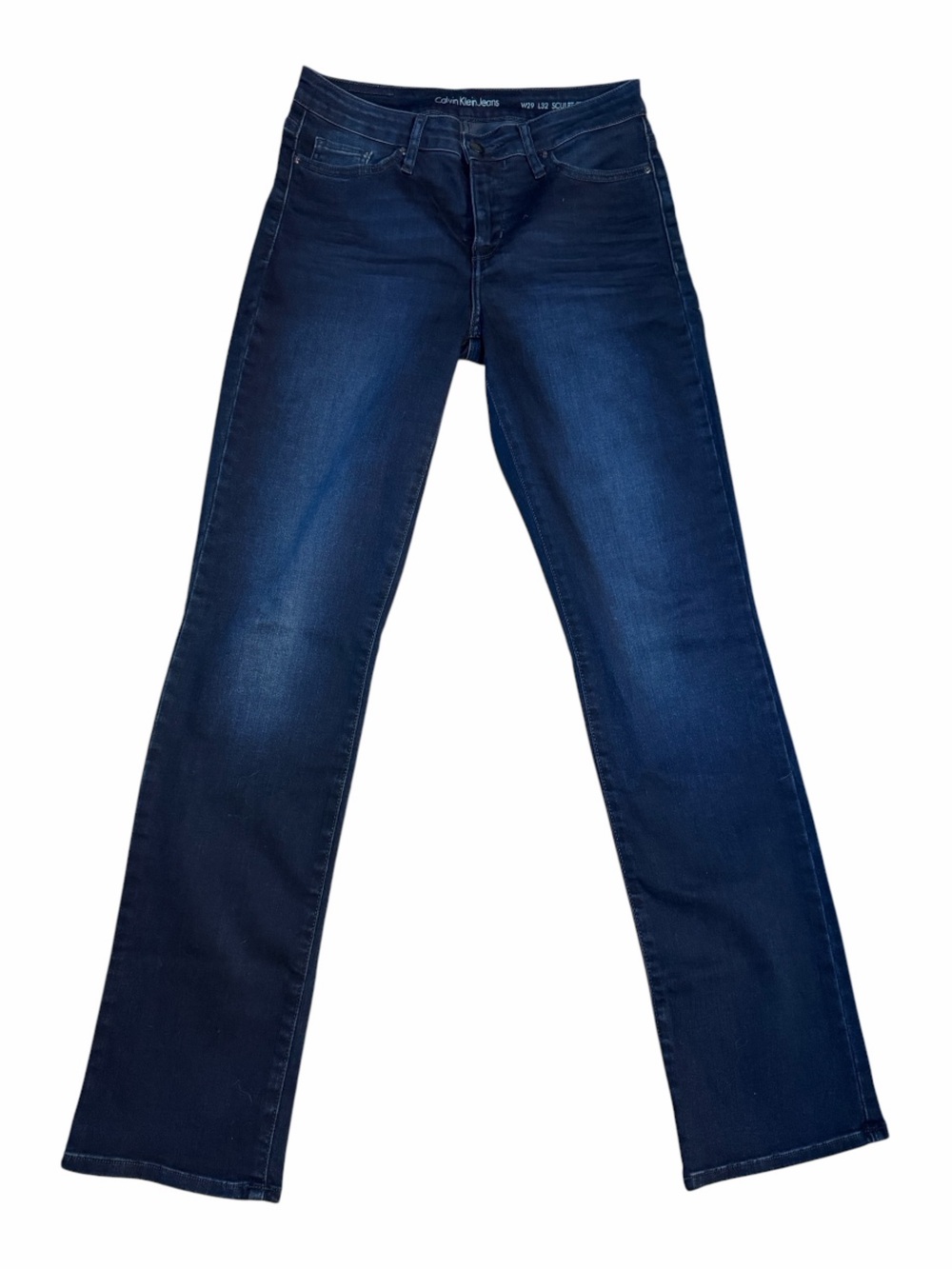 Calvin Klein Jeans Sculpt Straight Dark Wash Denim Slim Stretch Women Size 29